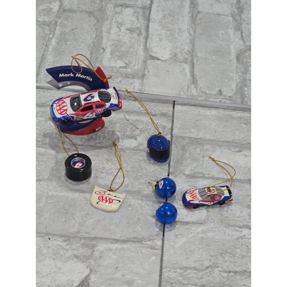 Nascar Trevco Mark Martin‎ Mini Ornaments AAA #6 Minis Helmet Car Hood Tire 7pcs